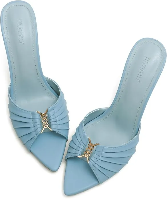 Blue Satin Mules - Product Image Needed
